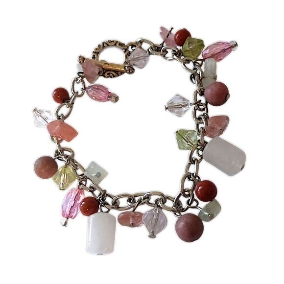 Glass Charm Bracelet Sparkly Multi Color Faceted Silver Tone Fairy Whimsigoth. - Picture 16 of 16